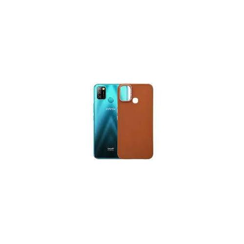 Infinix Smart 2, 3, 4, 5, 6, 7, 8 HD Plus Rubber Protective Phone Case With Lanyard, Slim Thin Soft Shockproof Cover - Brown