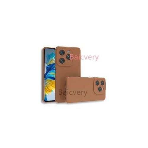 Infinix Smart 2, 3, 4, 5, 6, 7, 8 HD Plus Rubber Protective Phone Case With Lanyard, Slim Thin Soft Shockproof Cover - Brown