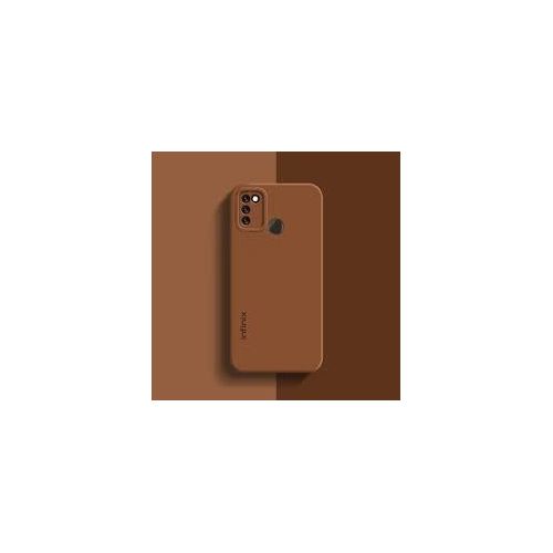 Infinix Smart 2, 3, 4, 5, 6, 7, 8 HD Plus Rubber Protective Phone Case With Lanyard, Slim Thin Soft Shockproof Cover - Brown
