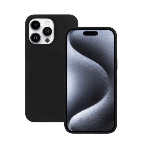 Universal Iphone 16 Pro Luxury Soft Rubber Liquid Silicone Skin Touch Feel Cover Case Black