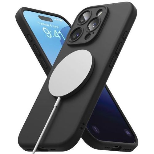 Universal Iphone 16 Pro Luxury Soft Rubber Liquid Silicone Skin Touch Feel Cover Case Black