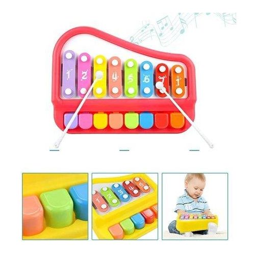 2 In 1 Baby Piano Xylophone With 8 Multicolored Keyboard Musical Instrument Toys
