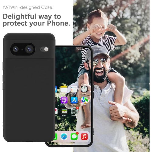 Google Pixel 8, 8a, 8 Pro 5G, Soft-Touch, Shockproof, DustProof, Antiskid Full Body Armour Phone Cover-Black