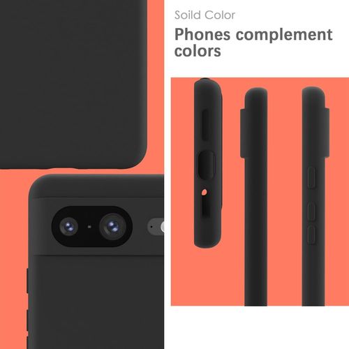 Google Pixel 8, 8a, 8 Pro 5G, Soft-Touch, Shockproof, DustProof, Antiskid Full Body Armour Phone Cover-Black