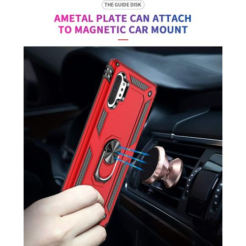 Samsung Galaxy Note 10, Note 10 Plus, Note 20, Note 20 Plus Ultra Case With Military-Grade Metal Ring Holder Stand Drop Tested Shockproof Cover Case -Red
