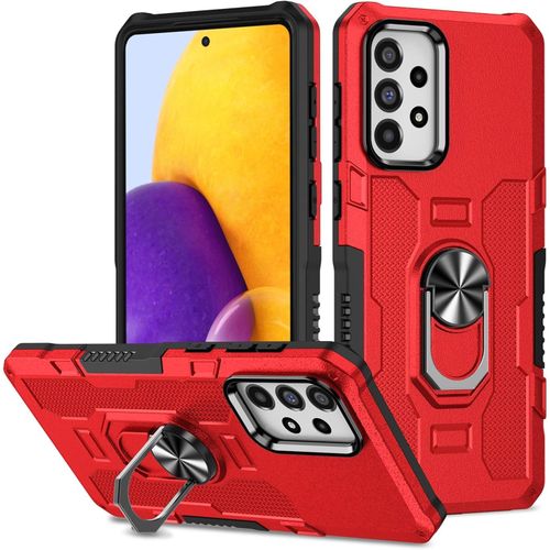 Samsung Galaxy Note 10, Note 10 Plus, Note 20, Note 20 Plus Ultra Case With Military-Grade Metal Ring Holder Stand Drop Tested Shockproof Cover Case -Red