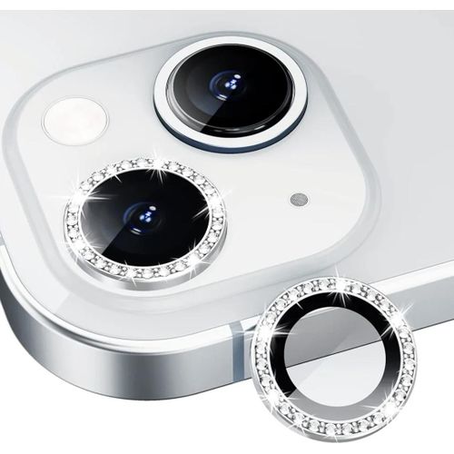 Universal IPhone 15 15 Pro 15 Pro Max Point Drill Camera Lens Protector Circle Camera Glass Protector Diamond Silver