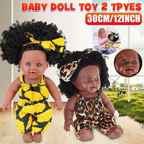Black African Girl Doll For Kids Girl Age 3 4 5 6 7 Years Fashion Play Doll 12inch
