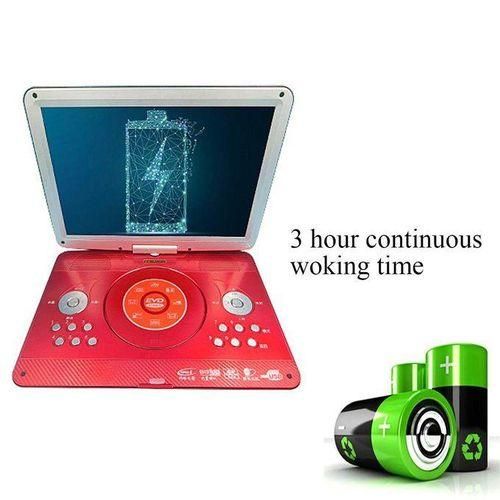 17'' Portable Car Rechargeable DVD Player Remote Control 270° Rotation Screen BlueRed Red red