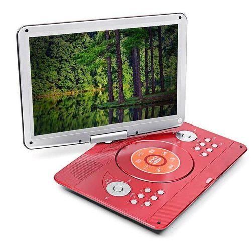 17'' Portable Car Rechargeable DVD Player Remote Control 270° Rotation Screen BlueRed Red red