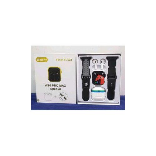 W26 Pro Max Smart Watch Series 8 + Free Airpods - Black