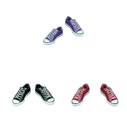 1/6 12'' Female Action Figure Shoes  Canvas Sneaker for    Black