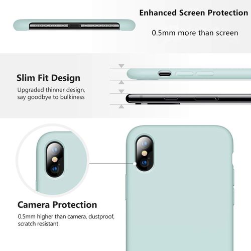 Apple Iphone 11 12 13 14 15 Pro Max X Xs Max Silicone Shockproof Case Cover-Light Blue