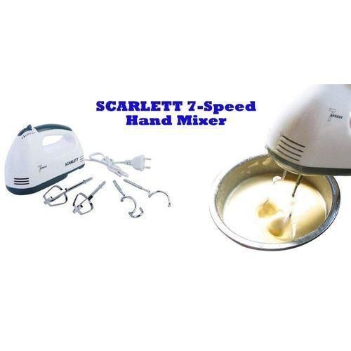 Scarlett 7-Speed Hand Mixer, Egg Beater-White.