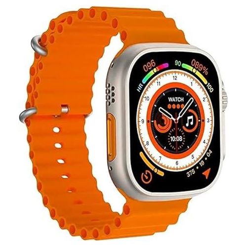 Smart Watch T800 ULTRA Quality Smart Watch 1.99 Inch Display, BT Calling, Heart Rate Tracking, Sports Features Orange Strap - Buy Now