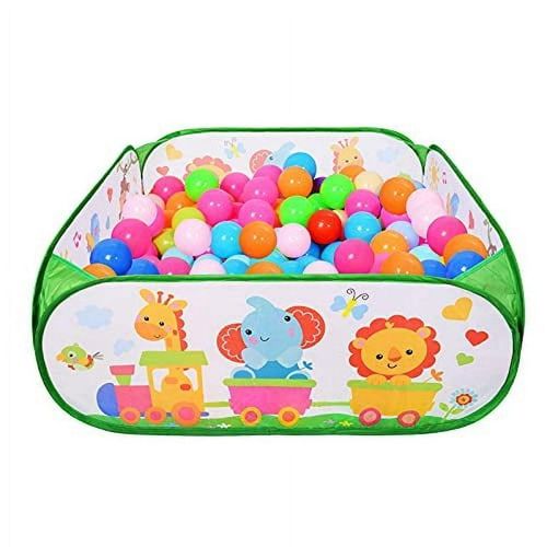 Fun Large Pop Up Animal Ball Pits, Play Tent for Babies Kids Toddlers Boy Girls , Indoor Outdoor Play with 40 Balls Included - Green