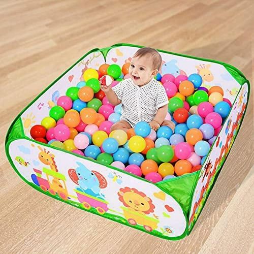 Fun Large Pop Up Animal Ball Pits, Play Tent for Babies Kids Toddlers Boy Girls , Indoor Outdoor Play with 40 Balls Included - Green