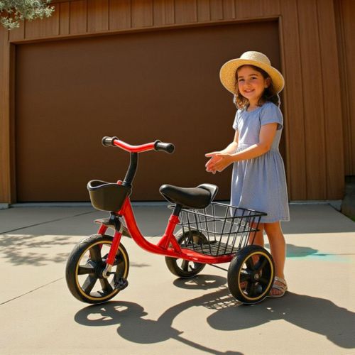 Toddlers Tricycle, Kids Balance Trikes Bike Ride On Toy with Pedal Storage Basket for Boys Girls - Red