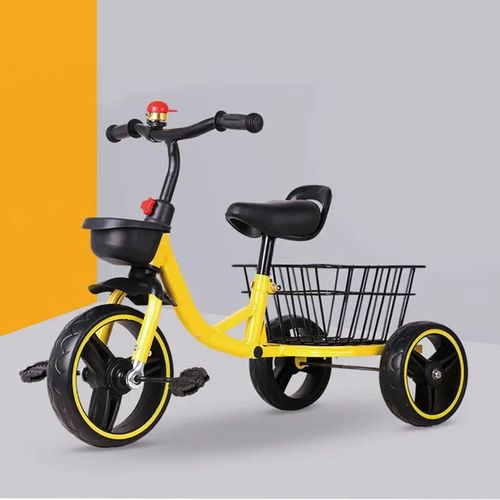 Toddlers Tricycle, Kids Balance Trikes Bike Ride On Toy with Pedal Storage Basket for Boys Girls - Yellow