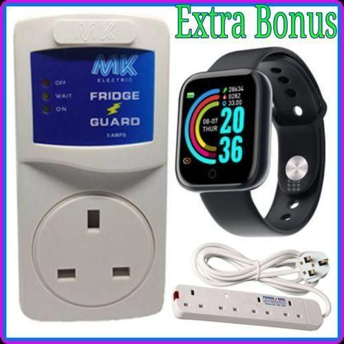 Strong Fridge Guard For All Refrigerators+4Way Power Extension+Smartwatch