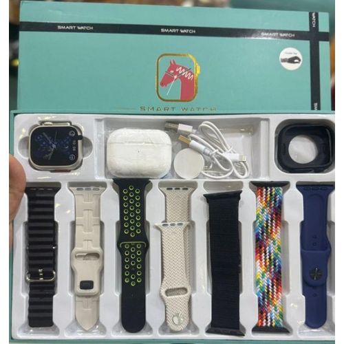 Purely Original i 20 ultra Max Suit Smart Watch, Earpods And Extra Bands Combo - Black