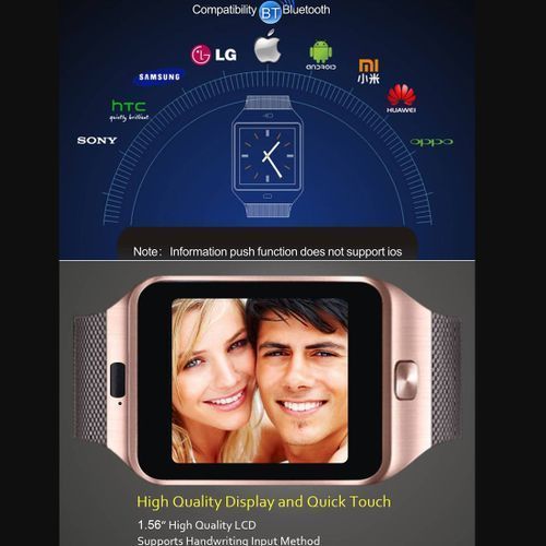 DZ09 1.56 Inch Screen Bluetooth  Smart Watch Phone (Gold)