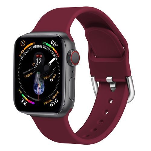 44mm Silicone Strap For Apple Series 4 5 6 7 Smart Watch DT100 I7 T100 Plus For SmartWatch T500 X6 X8 Max W26 W37 Pro Wristbands-Red