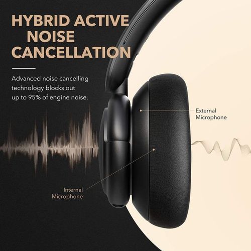 Anker Soundcore Life Q30 Bluetooth Noise Cancelling Headphones, 40H Playtime, USB Type C Fast Charge, Soft Earcups With Free Carry Case - Black