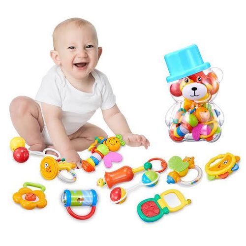 Baby Rattle Set 10 Pieces-Blue