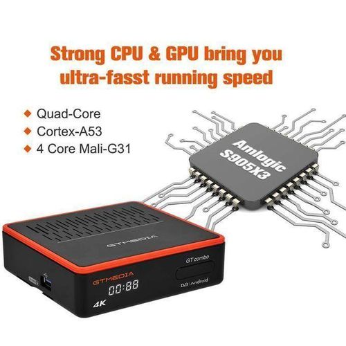 Gtmedia GT COMBO Smart TV Box Receiver Android 9.0 2GB+16GB