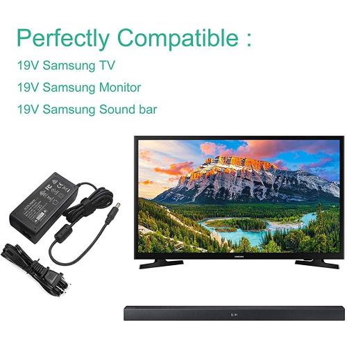19V AC/DC Adapter TV Monitor Power Cord for Samsung 32