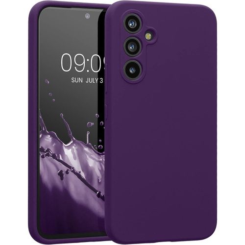 Samsung Galaxy A20, A21, A22, A23 , A24, A25 Case, Slim Liquid Silicone Shockproof Anti-scratch , With Screen Guard Protective Soft Rubber Gel Phone Case Cover - Purple