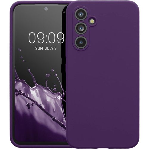 Samsung Galaxy A20, A21, A22, A23 , A24, A25 Case, Slim Liquid Silicone Shockproof Anti-scratch , With Screen Guard Protective Soft Rubber Gel Phone Case Cover - Purple