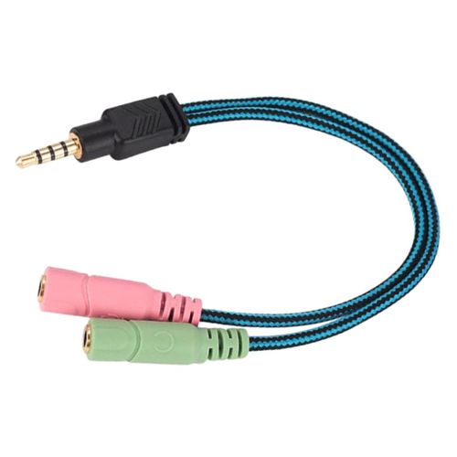 2pcs/Set 3.5mm Male To Female 1 To 2 Headphone Braided Y Splitter