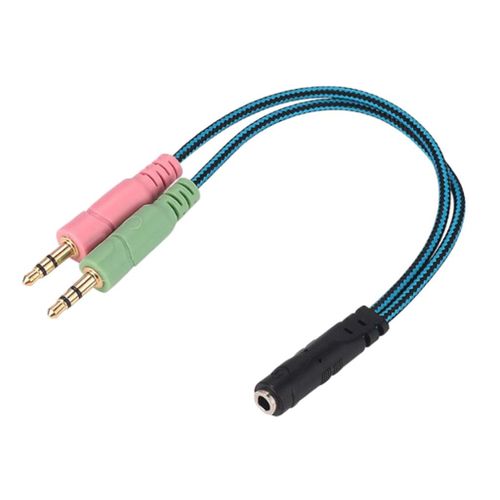 2pcs/Set 3.5mm Male To Female 1 To 2 Headphone Braided Y Splitter