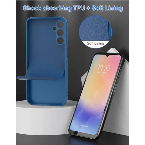 Samsung Galaxy A14 4G 5G Luxury Soft Rubber Liquid Silicone Skin Touch Feel Cover Case Blue