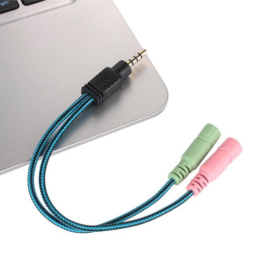 2pcs/Set 3.5mm Male To Female 1 To 2 Headphone Braided Y Splitter