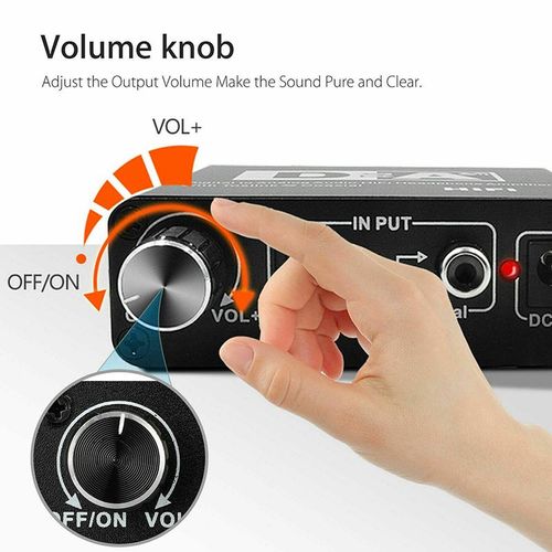 Digital to Analog Audio Converter Optical Fiber Coaxial Signal to RCA R/L Audio Decoder SPDIF ATV DAC Amplifier NO5277