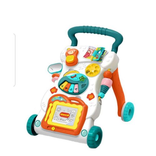 First Step Walker Baby Push Toddler Toys Activity Centre Music Kids Balance - White & Green