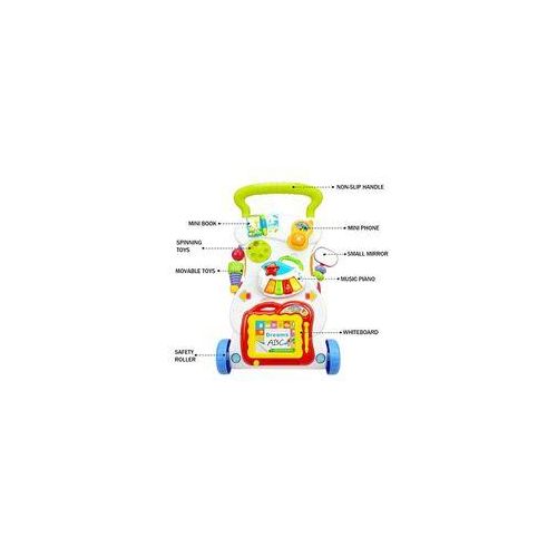 First Step Walker Baby Push Toddler Toys Activity Centre Music Kids Balance - White & Green