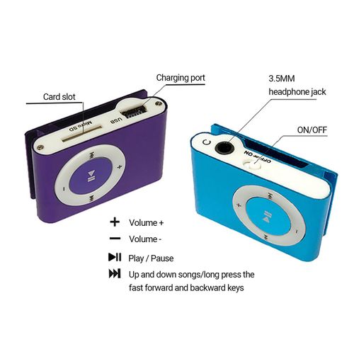 MP3 Player Sport Digital Music Support TF Card MP3 USB 2.0-Black