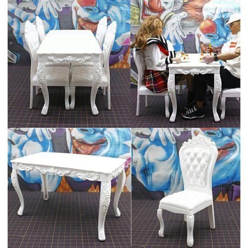 Miniatures Wooden Chair Tea Table Flower Stand Furniture Model Desk
