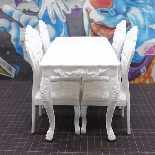 Miniatures Wooden Chair Tea Table Flower Stand Furniture Model Desk