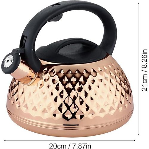 Non Electric Stainless Steel Whistling Kettle Of 3 Liters With Handle Makes Noise When Tea Is Ready-Multicoour