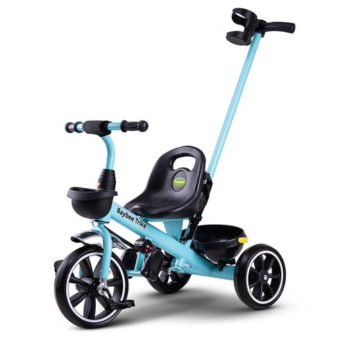 Baybee 2 In 1 Furitto Baby Tricycle For Kids, Baby Bicycle With Storage Space Adjustable Push Parental Handle, Rubber Wheels & Safety Belt Baby Kids Cycle Trikes Kids Tricycle Cycle Suitable For Kids 1.5 To 5 Years Boy Girl- Multicolor