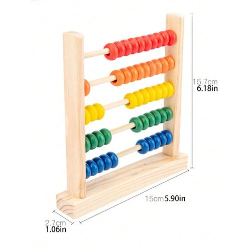 1pc Wooden Abacus Counting Toy With 5 Rows And Beads For Children's Educational Fun