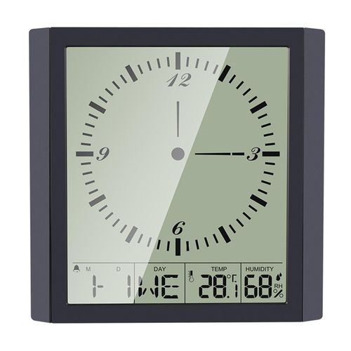 Modern Simple Temperature Humidity Square Clock Large Screen 150 Degrees Wide Viewing Angle Celsius Fahrenheit Freely Switch NO5119