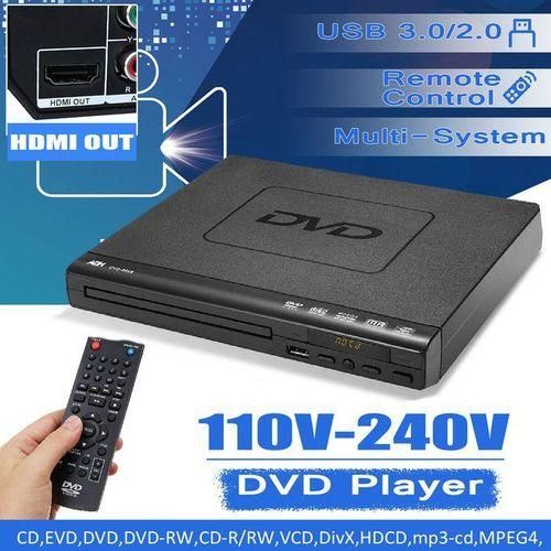 1080P HD LCD DVD Player Compact Multi Region Video HDMI CD USB  Remote Home New External DVD CD Drive High Speed Data Transfer DVDCD AC 110V240V