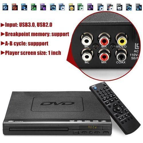 1080P HD LCD DVD Player Compact Multi Region Video HDMI CD USB  Remote Home New External DVD CD Drive High Speed Data Transfer DVDCD AC 110V240V