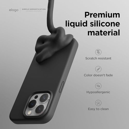 iPhone 15, 15 Plus, 15 Pro, 15 Pro Max Silicone Case with MagSafe - Black